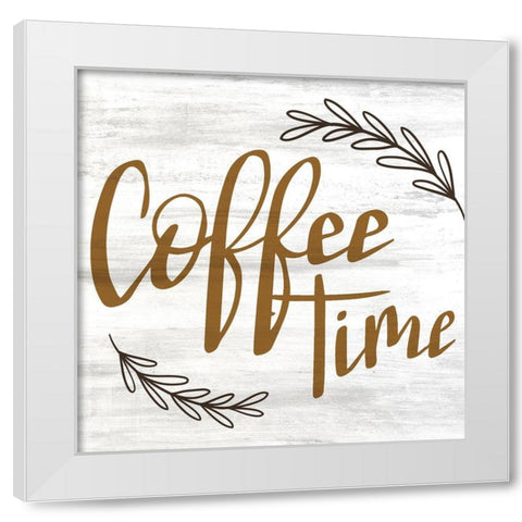 Coffee Time 2 White Modern Wood Framed Art Print by Allen, Kimberly
