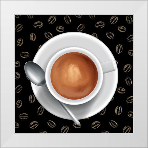 I Love Coffee 2 White Modern Wood Framed Art Print by Allen, Kimberly