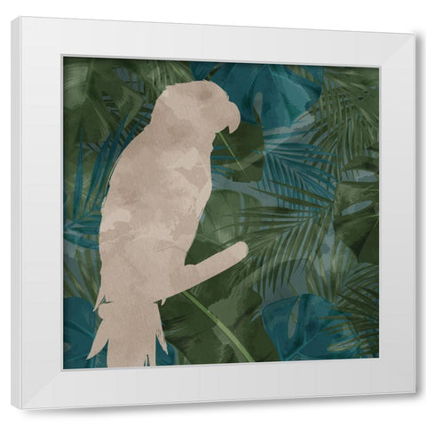 Parrot Silhouette 1 White Modern Wood Framed Art Print by Allen, Kimberly