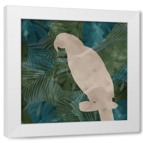 Parrot Silhouette 2 White Modern Wood Framed Art Print by Allen, Kimberly