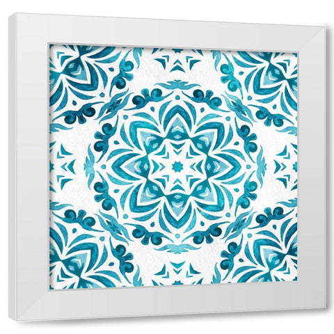 Blue Hue Tile 2 White Modern Wood Framed Art Print by Allen, Kimberly