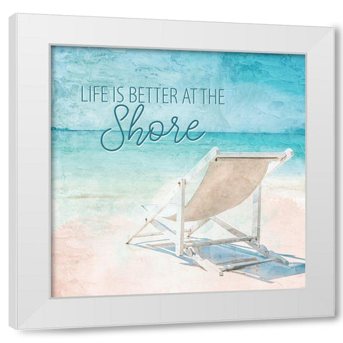 Life At The Shore White Modern Wood Framed Art Print by Allen, Kimberly
