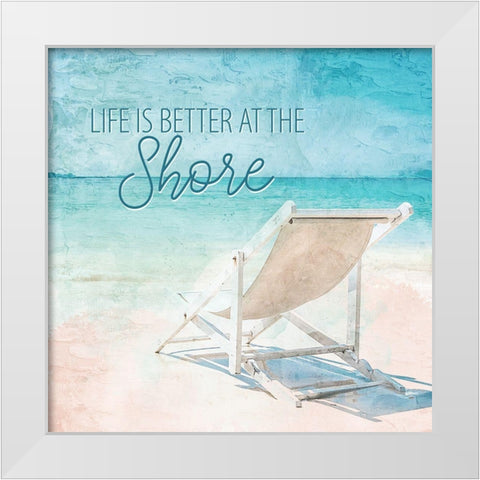 Life At The Shore White Modern Wood Framed Art Print by Allen, Kimberly