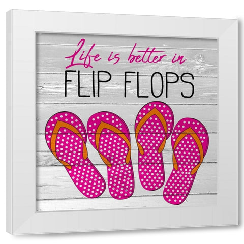 Flip Flops White Modern Wood Framed Art Print by Allen, Kimberly