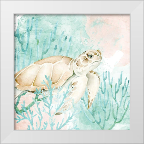 Sea Turtle Swim 2 White Modern Wood Framed Art Print by Allen, Kimberly
