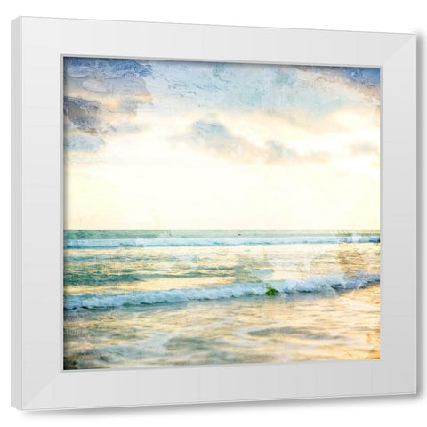 Sunset Waves White Modern Wood Framed Art Print by Allen, Kimberly
