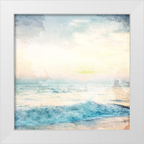 Sunset Waves 2 White Modern Wood Framed Art Print by Allen, Kimberly