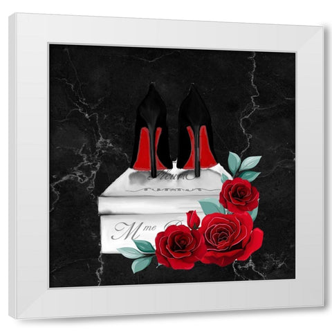 Red Rose Heels 1 White Modern Wood Framed Art Print by Allen, Kimberly