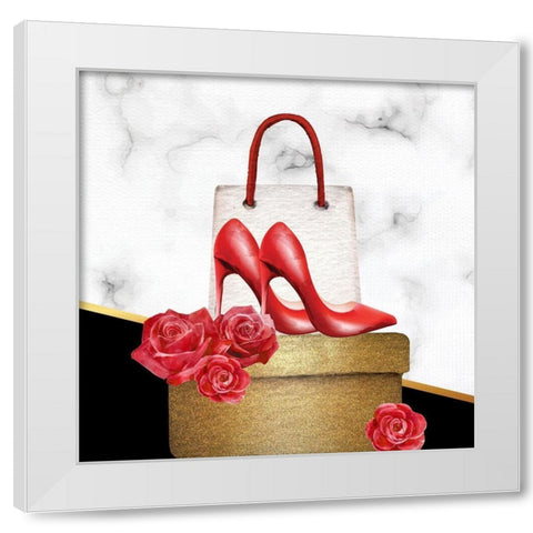 Shopping 1 White Modern Wood Framed Art Print by Allen, Kimberly