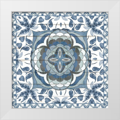 Blue Tiles 2 White Modern Wood Framed Art Print by Allen, Kimberly