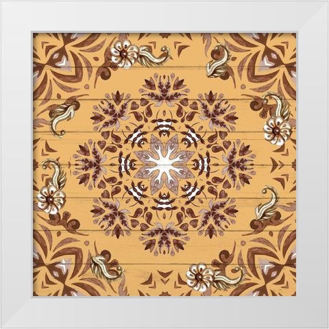 Browns Tiles 1 White Modern Wood Framed Art Print by Allen, Kimberly
