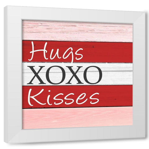 Hugs Kisses White Modern Wood Framed Art Print by Allen, Kimberly