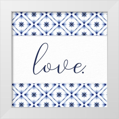Love Square White Modern Wood Framed Art Print by Allen, Kimberly