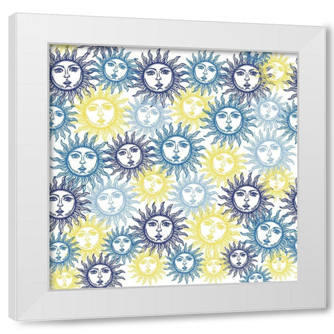 Sun Pattern White Modern Wood Framed Art Print by Allen, Kimberly