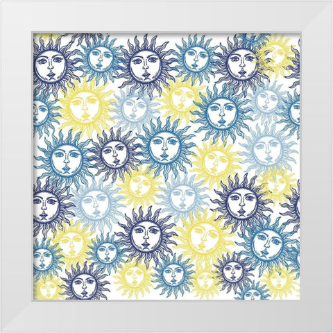 Sun Pattern White Modern Wood Framed Art Print by Allen, Kimberly