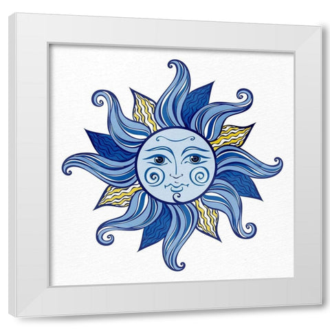 SunFace White Modern Wood Framed Art Print by Allen, Kimberly