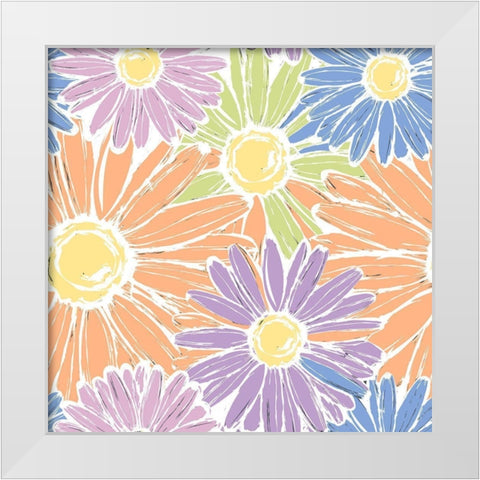 Daisy Power V2 White Modern Wood Framed Art Print by Allen, Kimberly