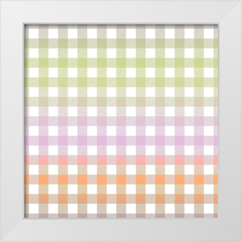 Gradient Checks White Modern Wood Framed Art Print by Allen, Kimberly