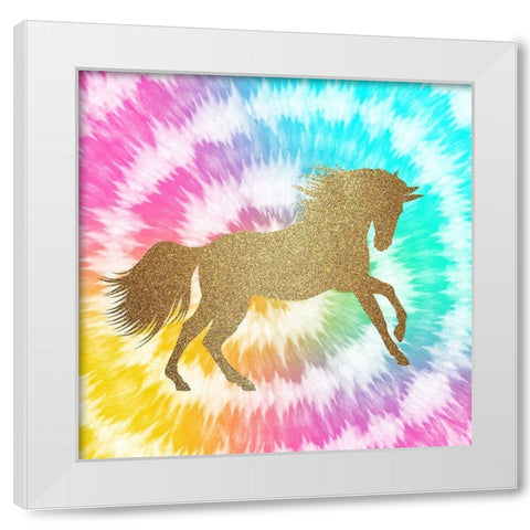 Tie Dye Unicorn 1 White Modern Wood Framed Art Print by Allen, Kimberly