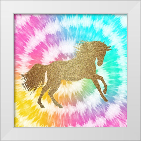 Tie Dye Unicorn 1 White Modern Wood Framed Art Print by Allen, Kimberly