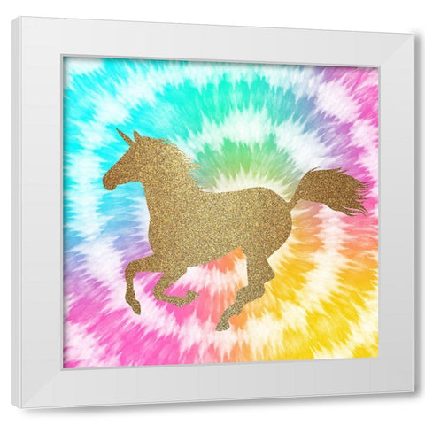 Tie Dye Unicorn 3 White Modern Wood Framed Art Print by Allen, Kimberly