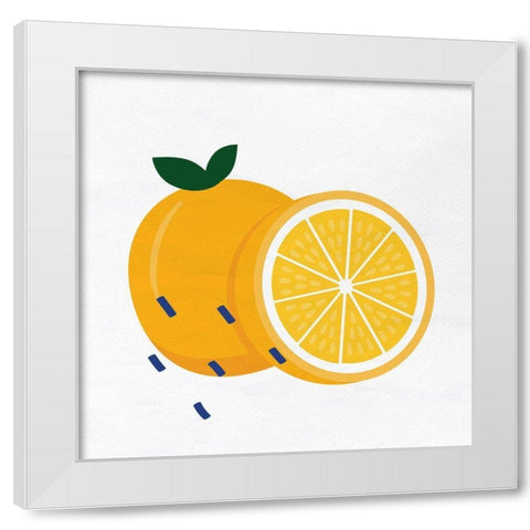Orange Slice 1 White Modern Wood Framed Art Print by Allen, Kimberly