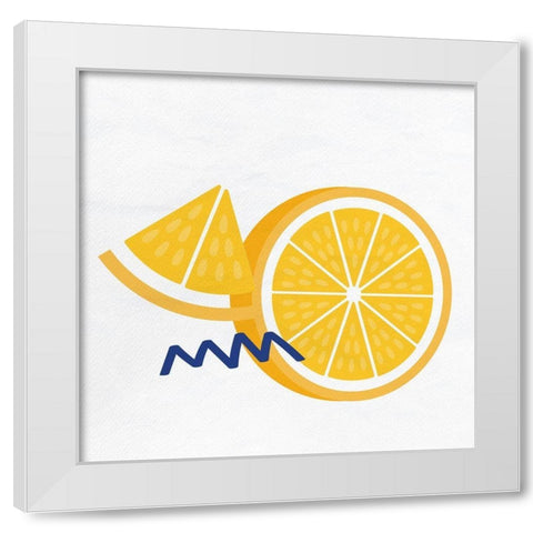 Orange Slice 2 White Modern Wood Framed Art Print by Allen, Kimberly