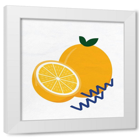 Orange Slice 4 White Modern Wood Framed Art Print by Allen, Kimberly