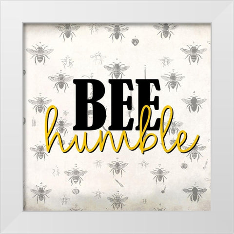 Bee Humble White Modern Wood Framed Art Print by Allen, Kimberly