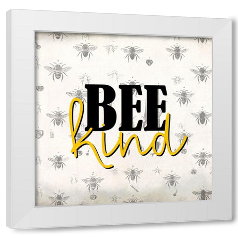 Bee Kind White Modern Wood Framed Art Print by Allen, Kimberly
