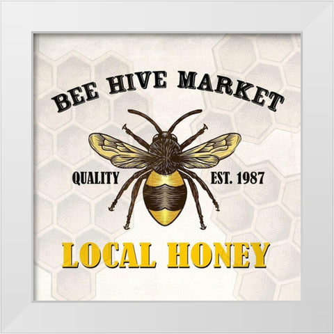 Bee Hive Market White Modern Wood Framed Art Print by Allen, Kimberly
