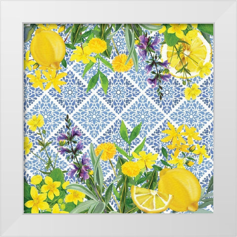 Lemon Tile 3 White Modern Wood Framed Art Print by Allen, Kimberly