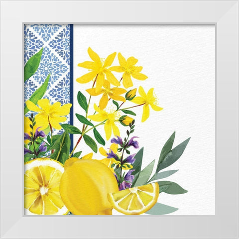 Lemon Tile 2 White Modern Wood Framed Art Print by Allen, Kimberly