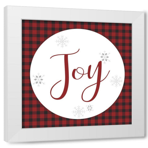 Joy Plaid White Modern Wood Framed Art Print by Allen, Kimberly