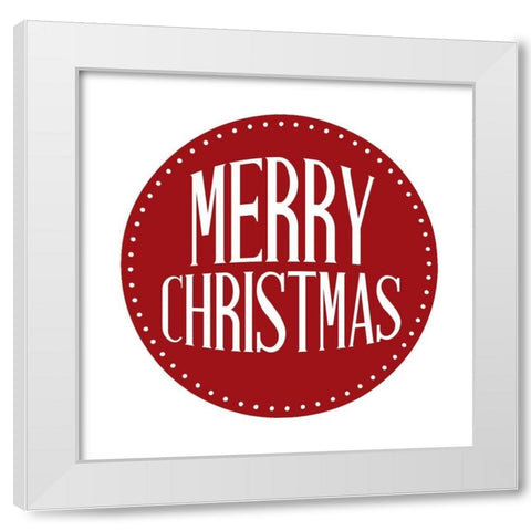 Merry Christmas Circle White Modern Wood Framed Art Print by Allen, Kimberly