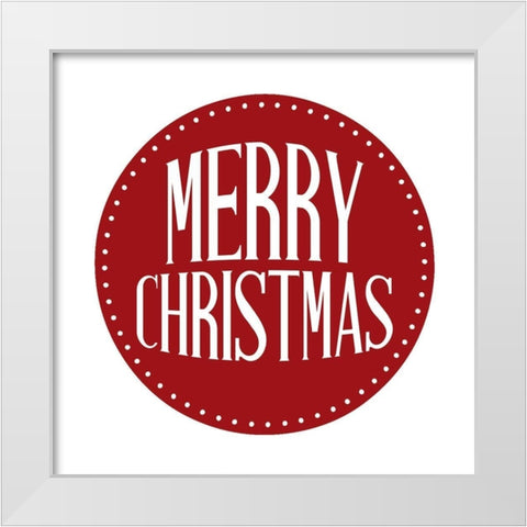 Merry Christmas Circle White Modern Wood Framed Art Print by Allen, Kimberly