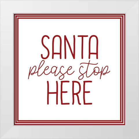 Santa Stop Candy v2 White Modern Wood Framed Art Print by Allen, Kimberly