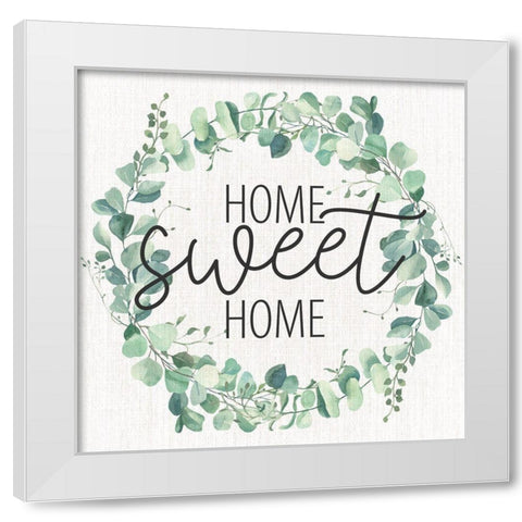 Home Sweet Home Wreath White Modern Wood Framed Art Print by Allen, Kimberly
