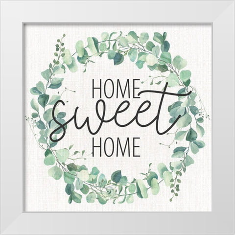 Home Sweet Home Wreath White Modern Wood Framed Art Print by Allen, Kimberly