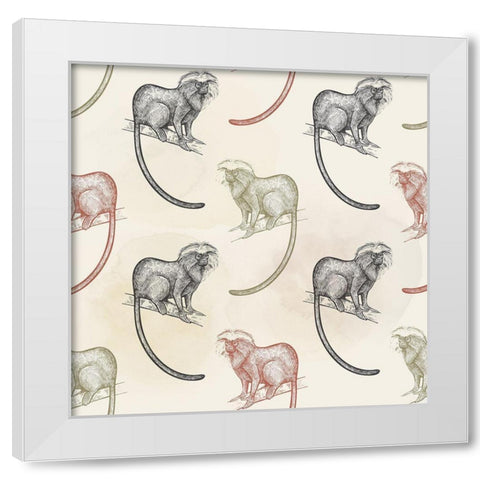 Monkey Around White Modern Wood Framed Art Print by Allen, Kimberly