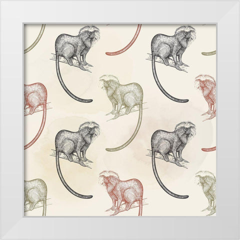 Monkey Around White Modern Wood Framed Art Print by Allen, Kimberly