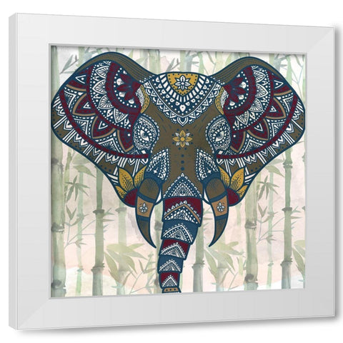Watercolor Mandala Elephant White Modern Wood Framed Art Print by Allen, Kimberly
