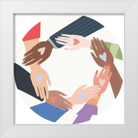 Together White Modern Wood Framed Art Print by Bailey, Ann