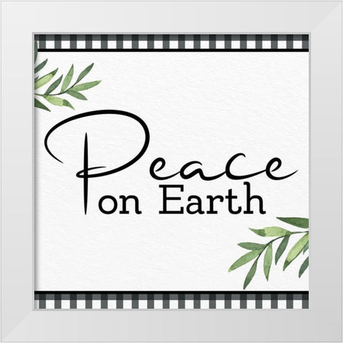 Peace On White Modern Wood Framed Art Print by Allen, Kimberly