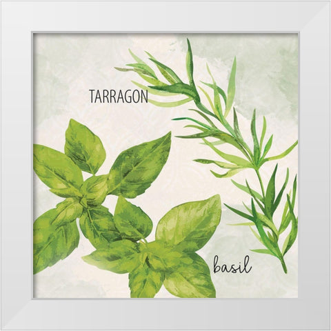 Fresh Herbs 1 White Modern Wood Framed Art Print by Allen, Kimberly