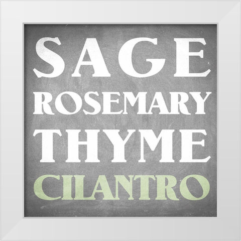 Fresh Herbs 4 White Modern Wood Framed Art Print by Allen, Kimberly