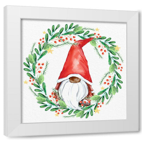 Gnome Wreath 1 v2 White Modern Wood Framed Art Print by Allen, Kimberly