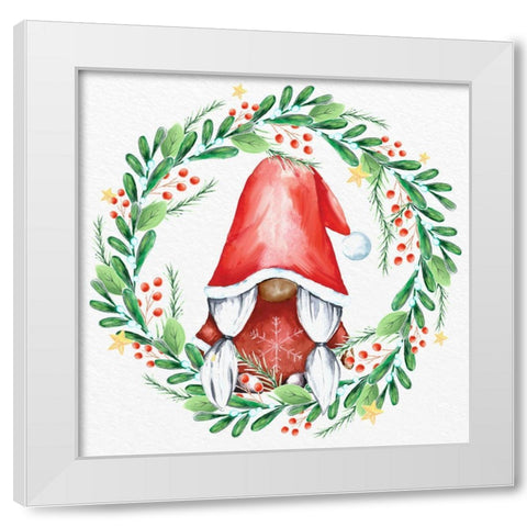 Gnome Wreath 2 v2 White Modern Wood Framed Art Print by Allen, Kimberly