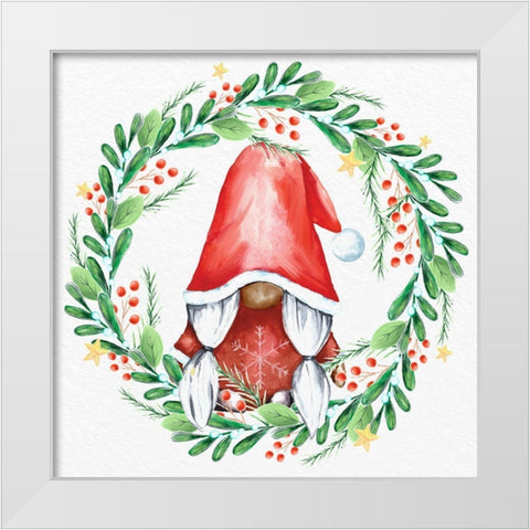 Gnome Wreath 2 v2 White Modern Wood Framed Art Print by Allen, Kimberly