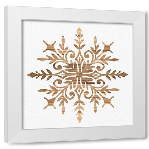 Wooden Snowflake 1 White Modern Wood Framed Art Print by Allen, Kimberly